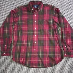 Ralph Lauren Mens Large‎ Classic Fit Dress Shirt Red-Multi
